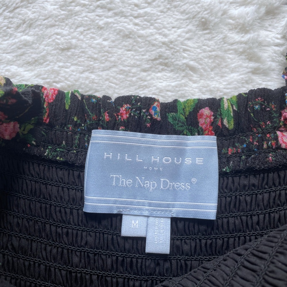 Floral Square-Neck Midi Dress - Black with Pink & Green Floral - Picture 4 of 8